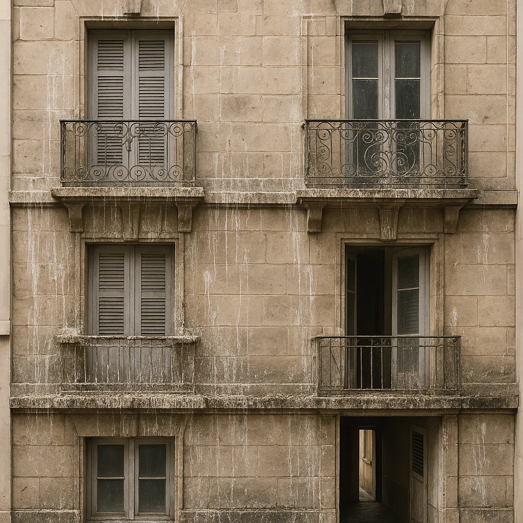 Avant — Façade et coursives — immeuble résidentiel, Marseille