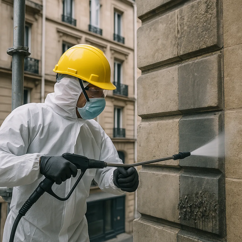 Nettoyage de façades et rebords de fenêtres